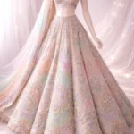 Pastel Celestial Heavily Embroidered Designer Lehenga Set